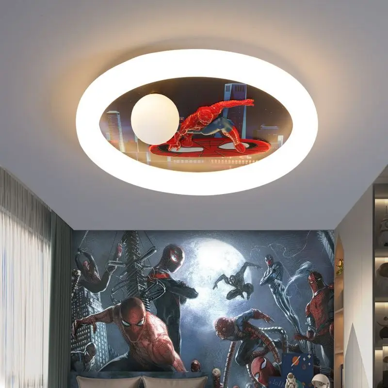 

Marvel Spiderman children's boy's new bedroom simple creative personality cartoon full spectrum eye protection ceiling lamp