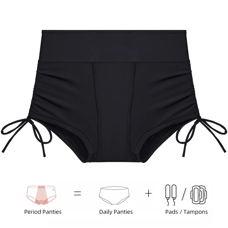 Women Menstrual Period Swimwear Bikini Bottoms Ladies Beach Pants Summer Sexy High Waisted Women's Swimming Panties