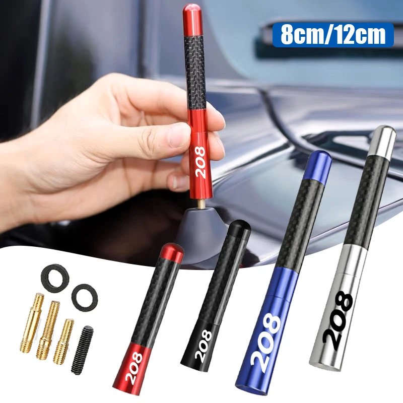 8Cm 12Cm Metallo Auto Tetto Radio Antenna Per Peugeot 208 Logo 206 207 208 408 307 308 3008 Segnale Migliorato Esterno Accessorio Auto