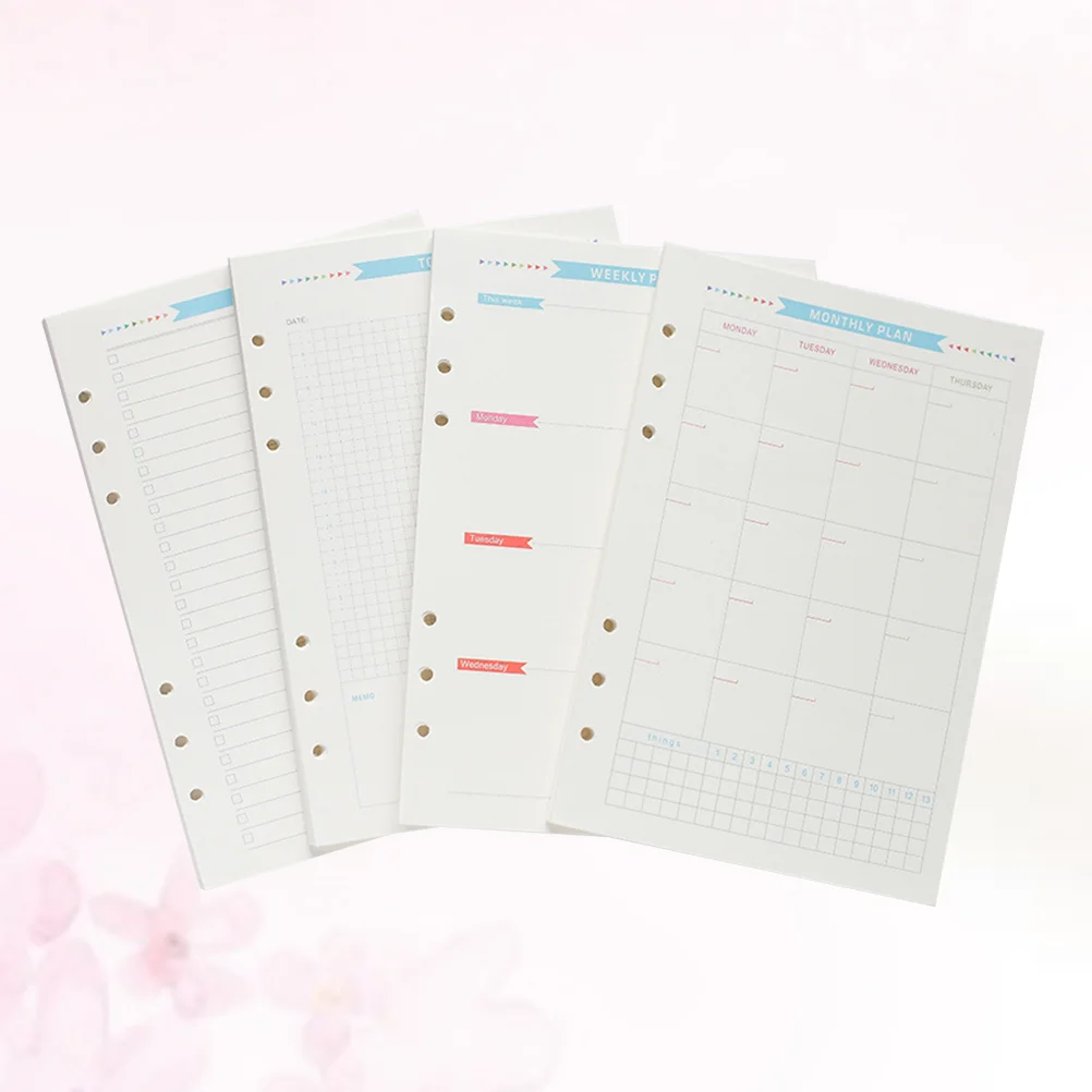 

6- Rings Binder Papers Refill Ruled Notebook Colorful Loose Leaf Filler for Notebok