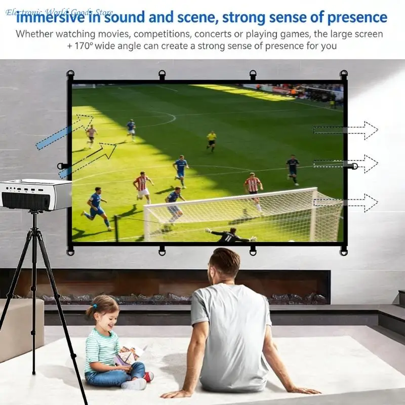 Schermo per proiettori A3PD 16:9 D Ring in poliestere resistente per film e sport - immagine 4
