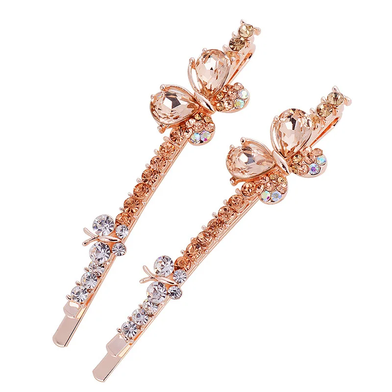 Hair Accessory EASYA Classic Design 5 Colors Rhinestone Crystal Butterfly Hairpin Barrettes Jewelry New Fashion Sparkling Hair Clips For Women