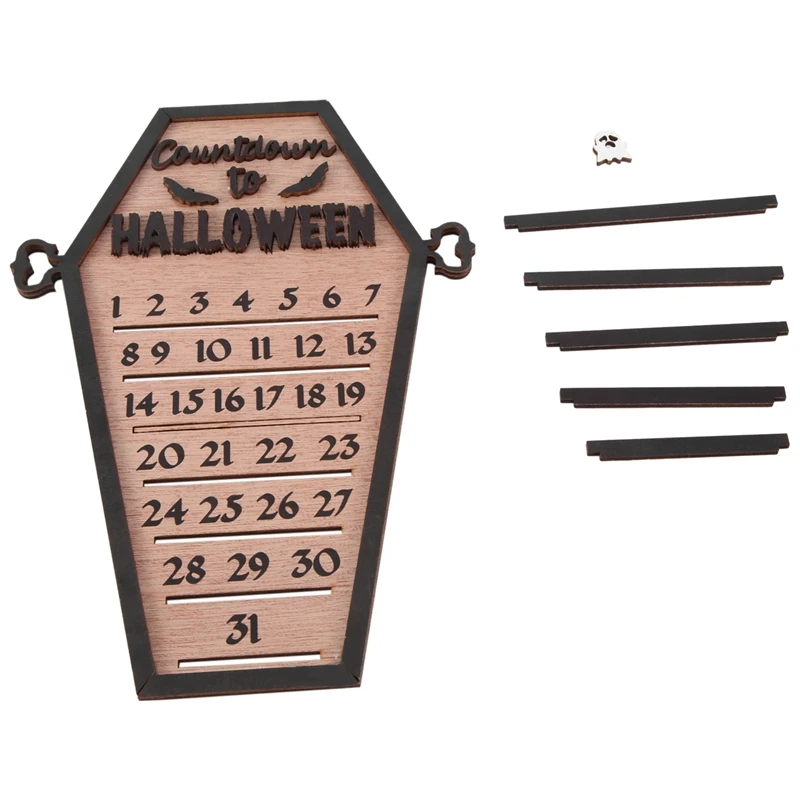 

Halloween Countdown Calendar DIY Mobile Blocks/Numbers, Wooden Countdown Signs Decorated Halloween Home Decoration Durable