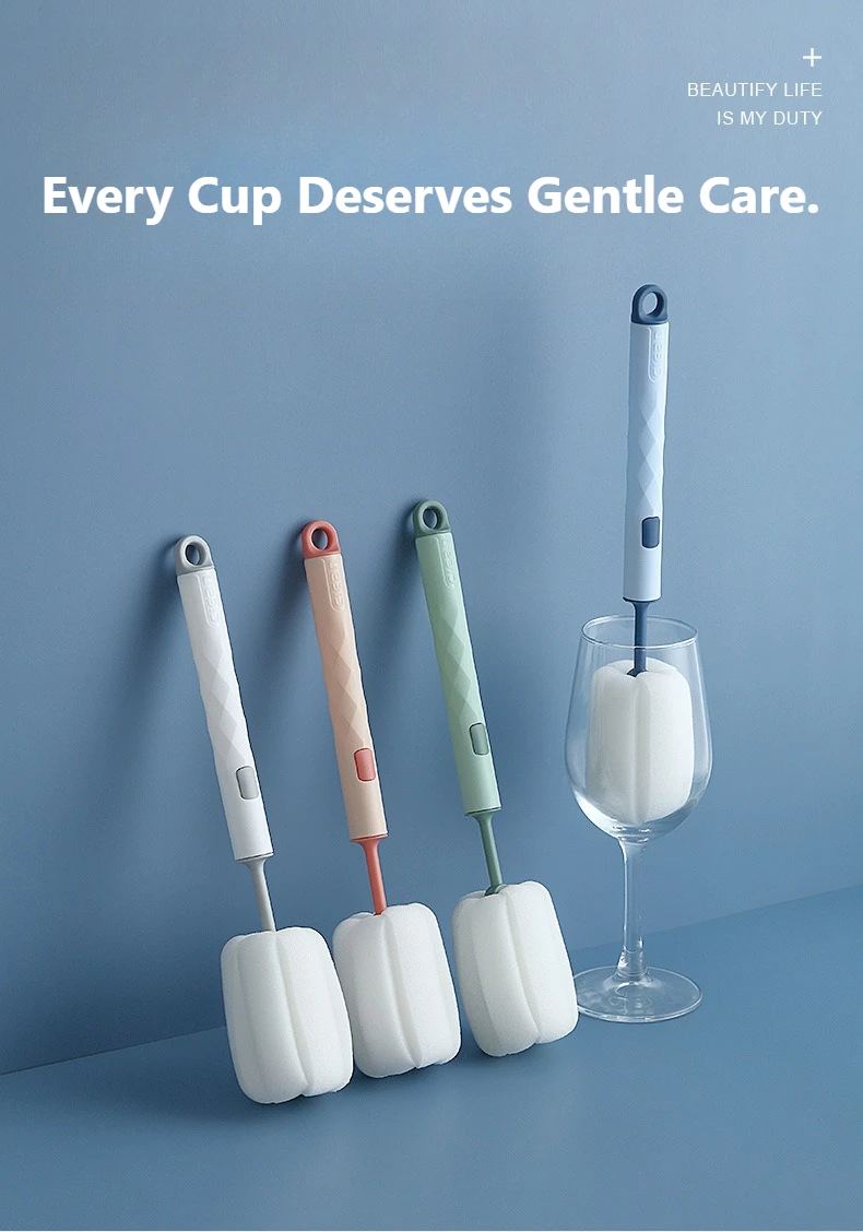 Description Picture 2 of itemLong-Handled Detachable Sponge Cup Brush​​ - Effectively Cleans Tea Stains, Perfect for Thermos, Baby Bottles & Mugs.