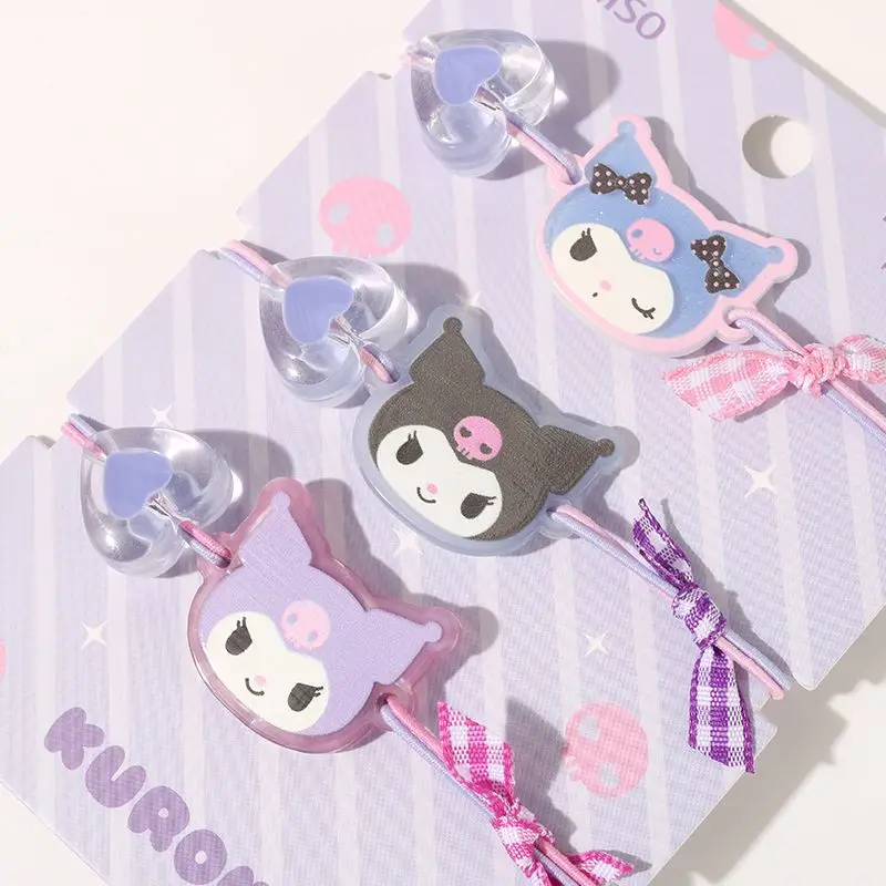 

Hellokitty Cartoon Hair Ring Kawaii Creativity Anime Print 3 Pieces Pack Rubber Band Girl Student Headband Head Accessories Gift