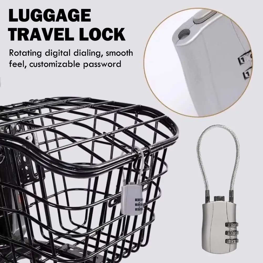 กุญแจล็อคหมวกกันน็อคแบบสายเคเบิลเหล็ก สำหรับรถจักรยานยนต์ ป้องกันการโจรกรรม พร้อมรหัสล็อค 1