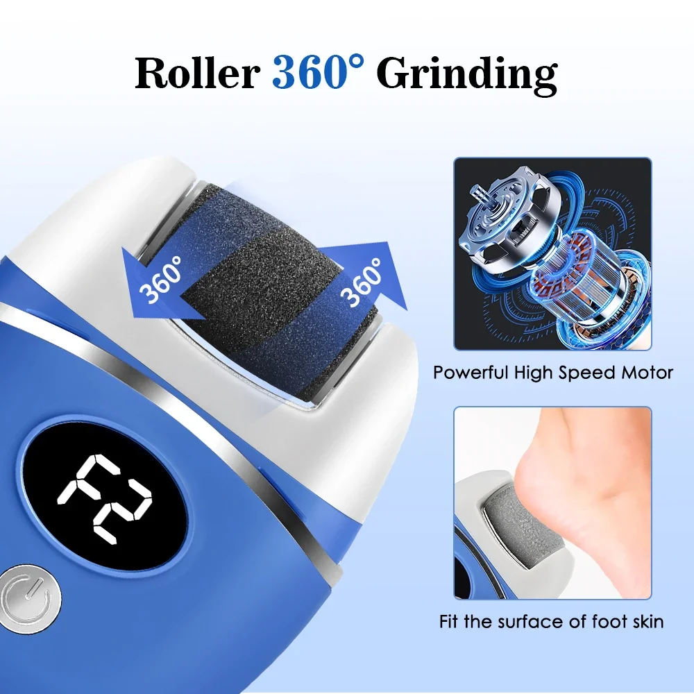Rechargeable Electric Foot Grinder Dead Skin Remover Calluses Feet Scrubber Electric Foot File Dry Dead Cracked Foot Care Repair