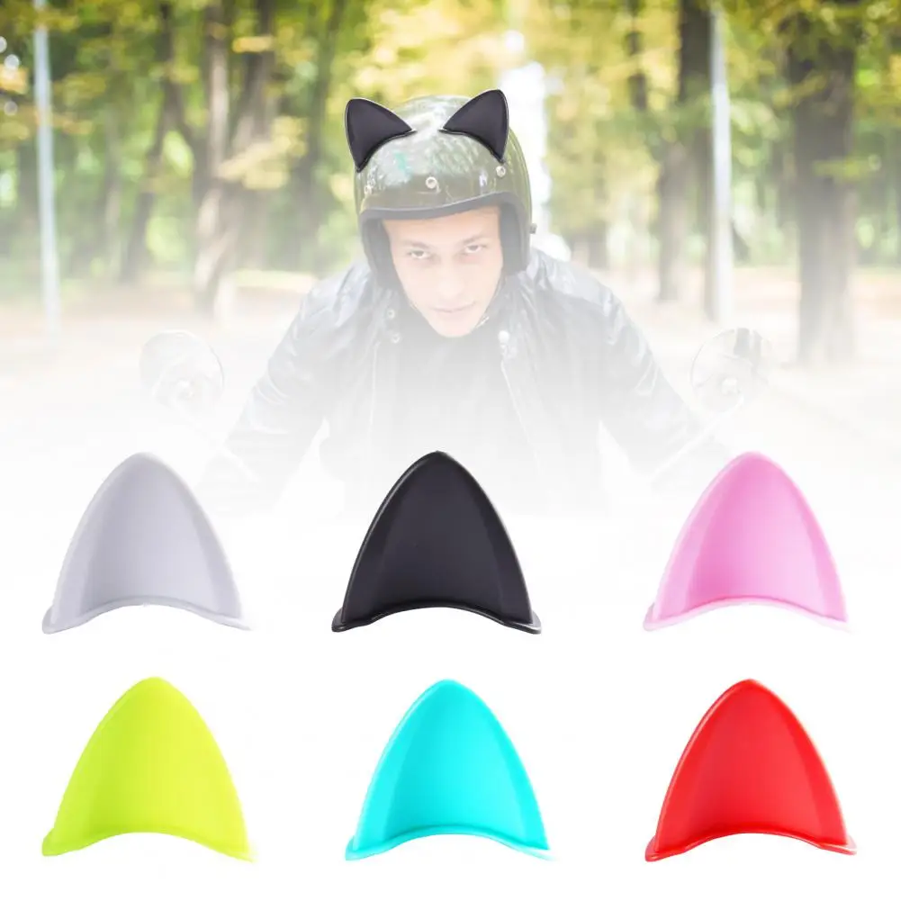 

2Pcs Small Solid Color Practical Self-adhesive Helmet Decoration Sticker for Bicycle Helmet Cat Ears Cat Ears
