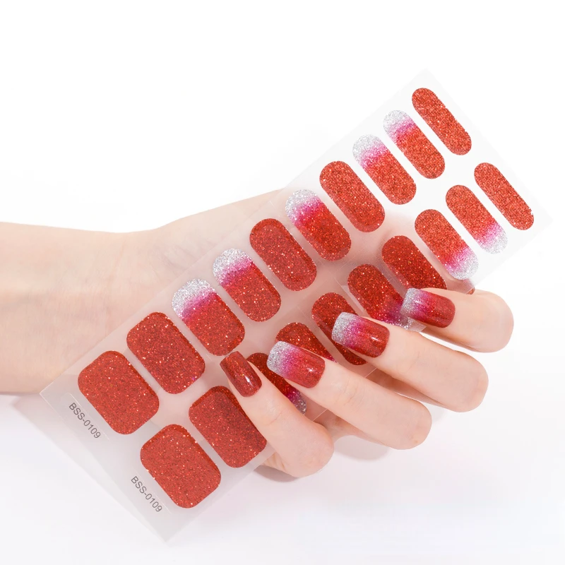 

3D Nail Sticker Spring Simple Pink Theme Semi Cured Gel Nails Stickers Self Adhesive Nail Wraps DIY Manicure Nail Decorations