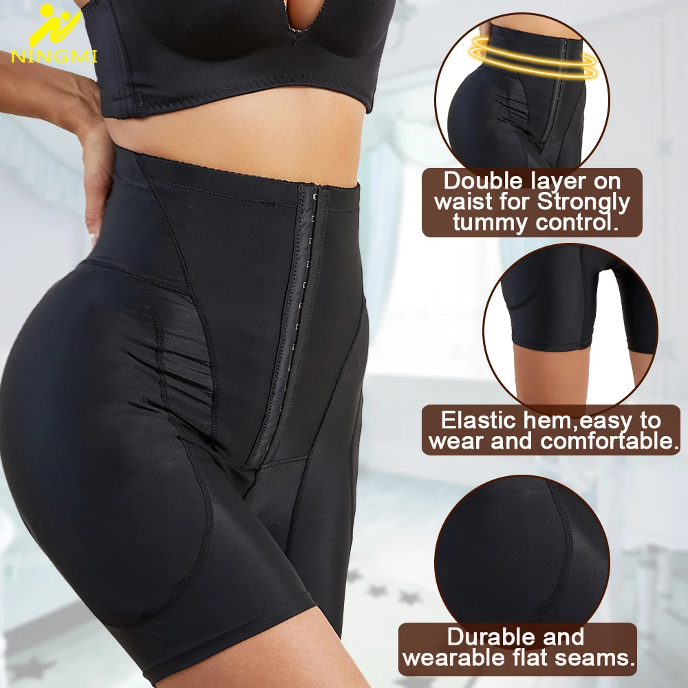 NINGMI Women Butt Lifter Panties High Waisted Flat Tummy Hip Enhancer Briefs Abdomen Control Body Shaper with Removable Pads