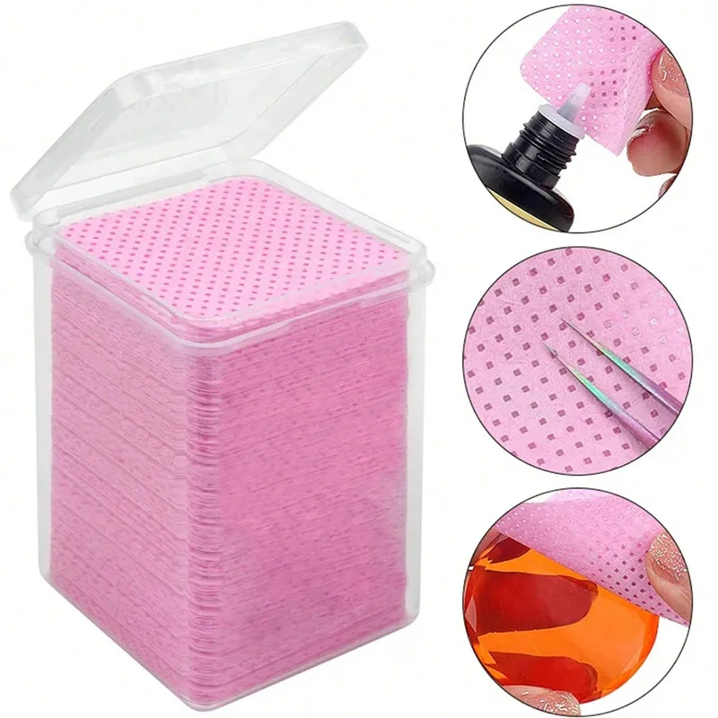 Nail Polish Remover Lint Free Cotton Pads Cleaning Wipes