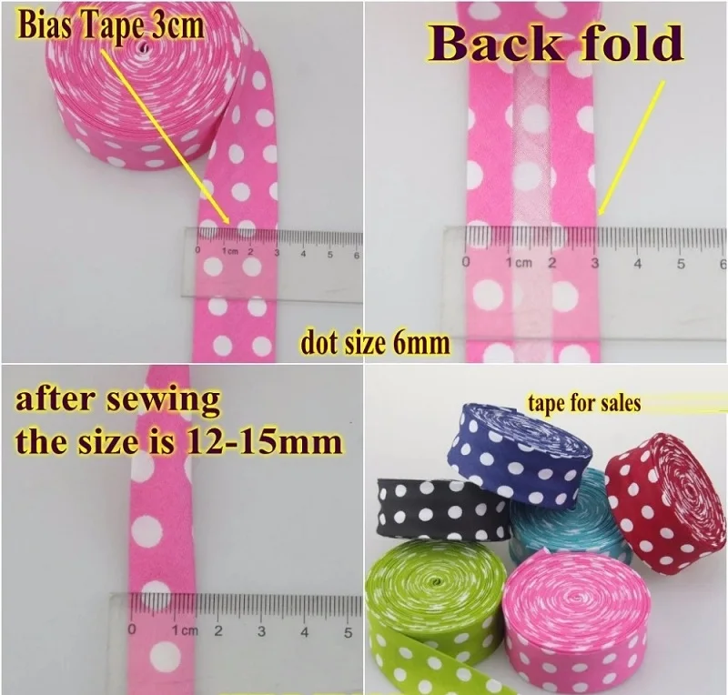 30mm x 5 Meter Baumwoll-Schrägband, einfarbig, DIY handgemachtes Nähmaterial, Stoff-Schrägband – Detail 8