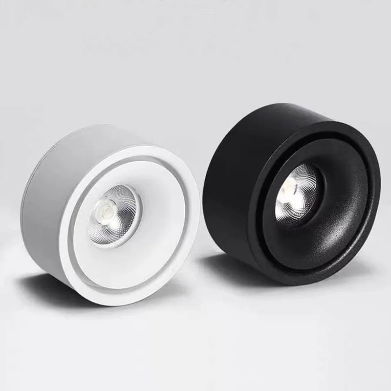 Dimmable LED 표면 장착 Downlight COB 스포트라이트 천장 조명 7W 10W 12W 15W 표면 장착 Downlight 110V 220V