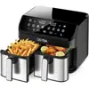 9.5QT Double Air Fryer, 1700W with 2 4.25QT Stainless Steel Baskets, Digital Touch, 8 Presets, Auto Shut-Off, Dishwasher Safe 1