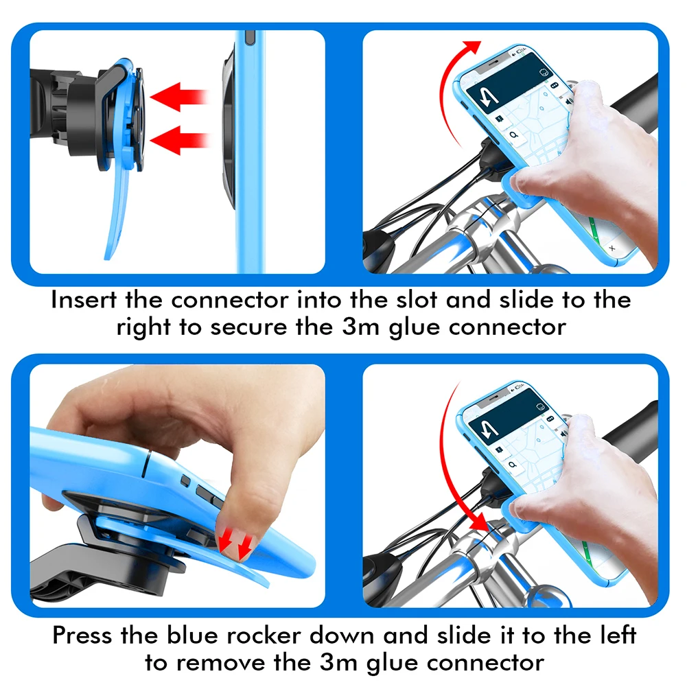 Motorrad Fahrrad Telefon halter Fahrrad Quad Lock Telefonst änder MTB  Fahrrad Roller 360 ° drehbar für Xiaomi iPhone Sicherheits halterung