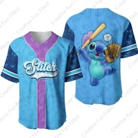 Disney Stitch Outdoor Sports Rugby Quick Dry Shirt Boys and Girls Neutral T-shirt 3D Printed High Quality Trendy T-shirt 1