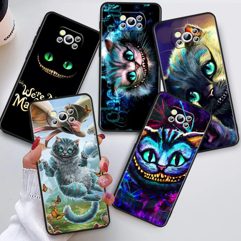 Wonderland Cat Phon Case Per Xiaomi Poco C50 C40 C31 C3 M5S X4 M4 M3 F4 F3 Gt F2 F1 X3 Nfc X2 Pro Black Cover