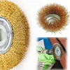 Wire Brush Wheel Cup Brush Set,Set Coarse Crimped 1/4 Inch Shank Wire Wheel for Drill Attachment Copper Wire Brush 5