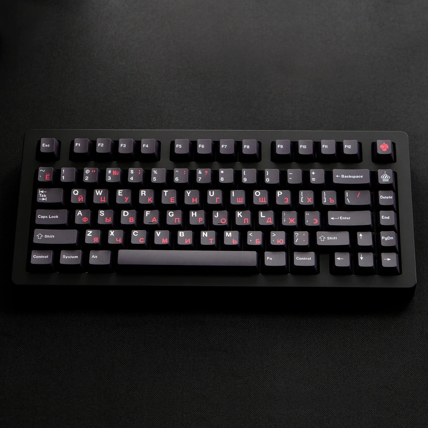 

156 Keys Black Red Russian Keycaps PBT Dye Sublimation Mechanical Keyboard Keycap Cherry Profile For MX Switches Cherry Keycaps