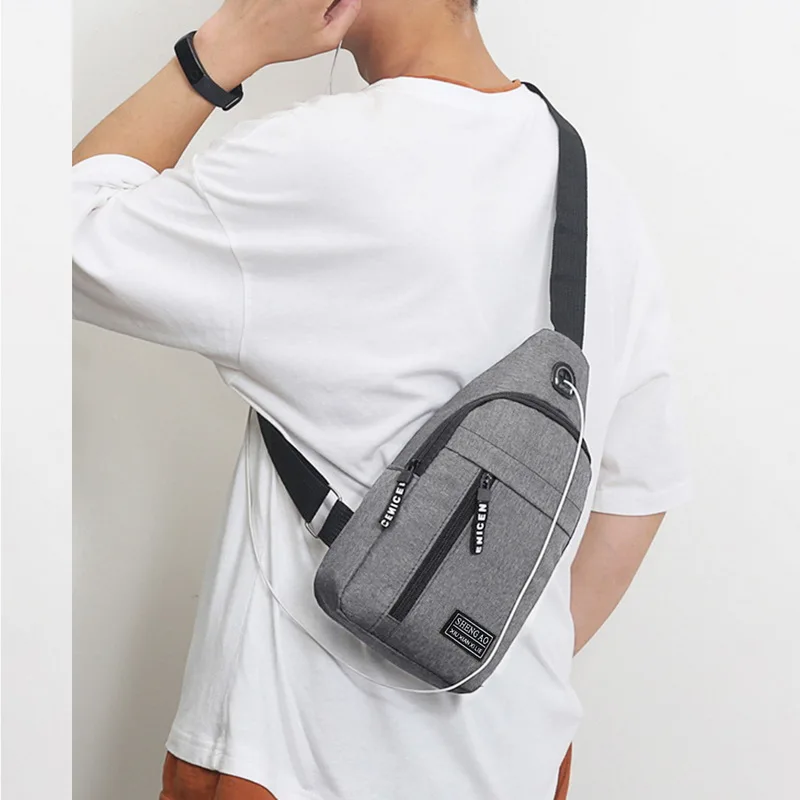 Men Crossbody Shoulder Bag Zipper Waist Chest Bag Casual Travel Messenger  Pack Shoulder Sling Work Bag Streetwear Bag 