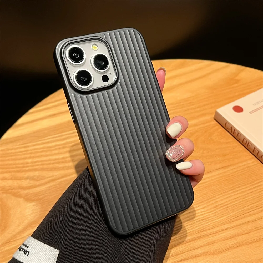 Luxury Stripes Metallic Paint Armor Case - Shockproof Camera Protective Slim Matte Finish