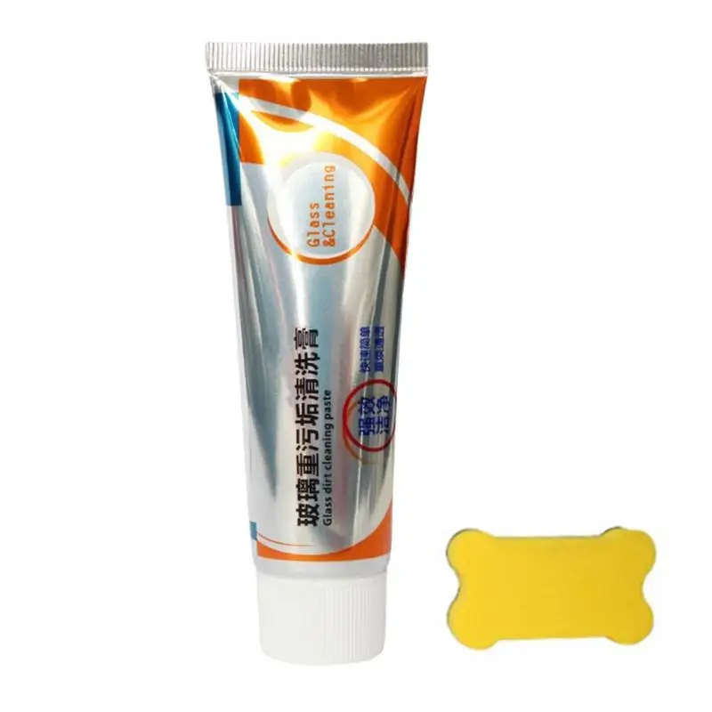

Car Glass Oil Film Cleaner Automotive Glass Cleaning Agent Water Spot Remover With Brush For Car Windows Cleaning Kit For Glass