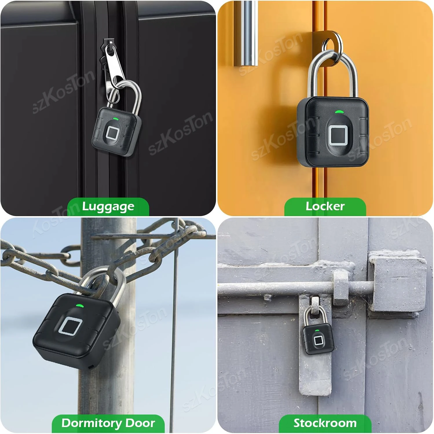 Fingerprint Padlock Waterproof Smart Keyless Security Protect for Luggage Locker Dormitory Anti-theft