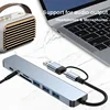 8 In 2 USB HUB With Splitter Card Reader USB C Port USB 3.0 SD/TF Splitter Card Reader Docking Station High Speed Transmission 2