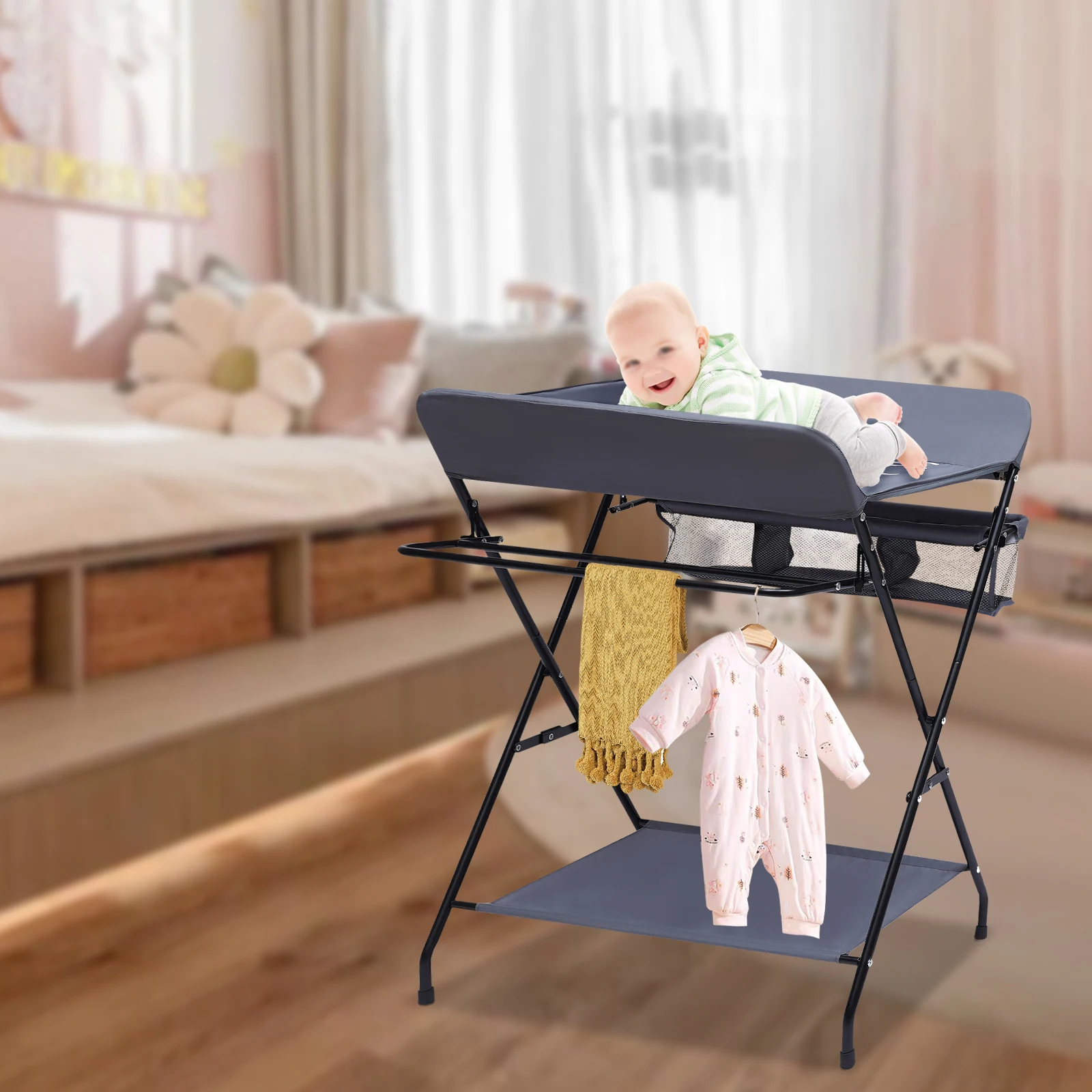 Foldable Freestanding Baby Changing Table (80x63 cm),