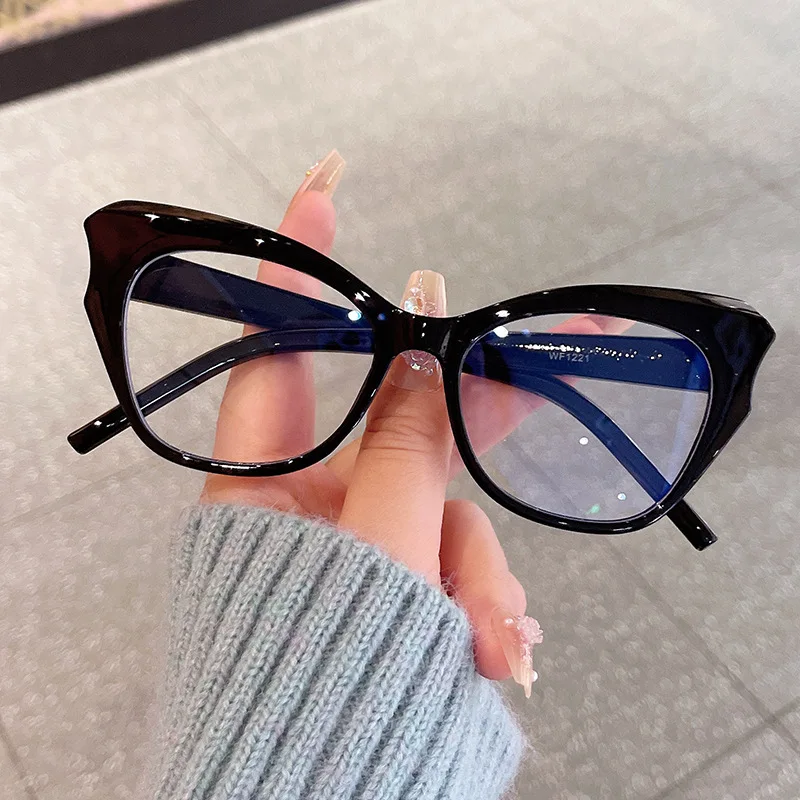 Cat Eye Reading Glasses for Women Fashionable Trendy Prescription Eyewear Anti Blue Light hyperopia Correction Eyeglass +1+1.5+2 - 3