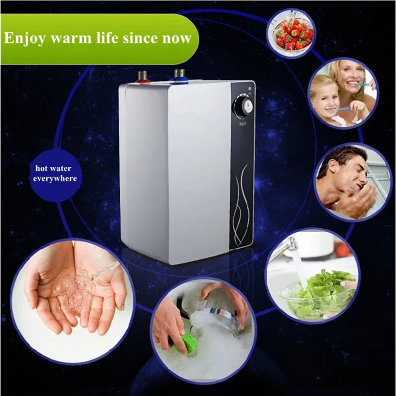 8Liters Hot Water Cylinder Electric Rapid Small Tank Storage Household  Induction Solar Backup Water Heater Tap Boiler - AliExpress