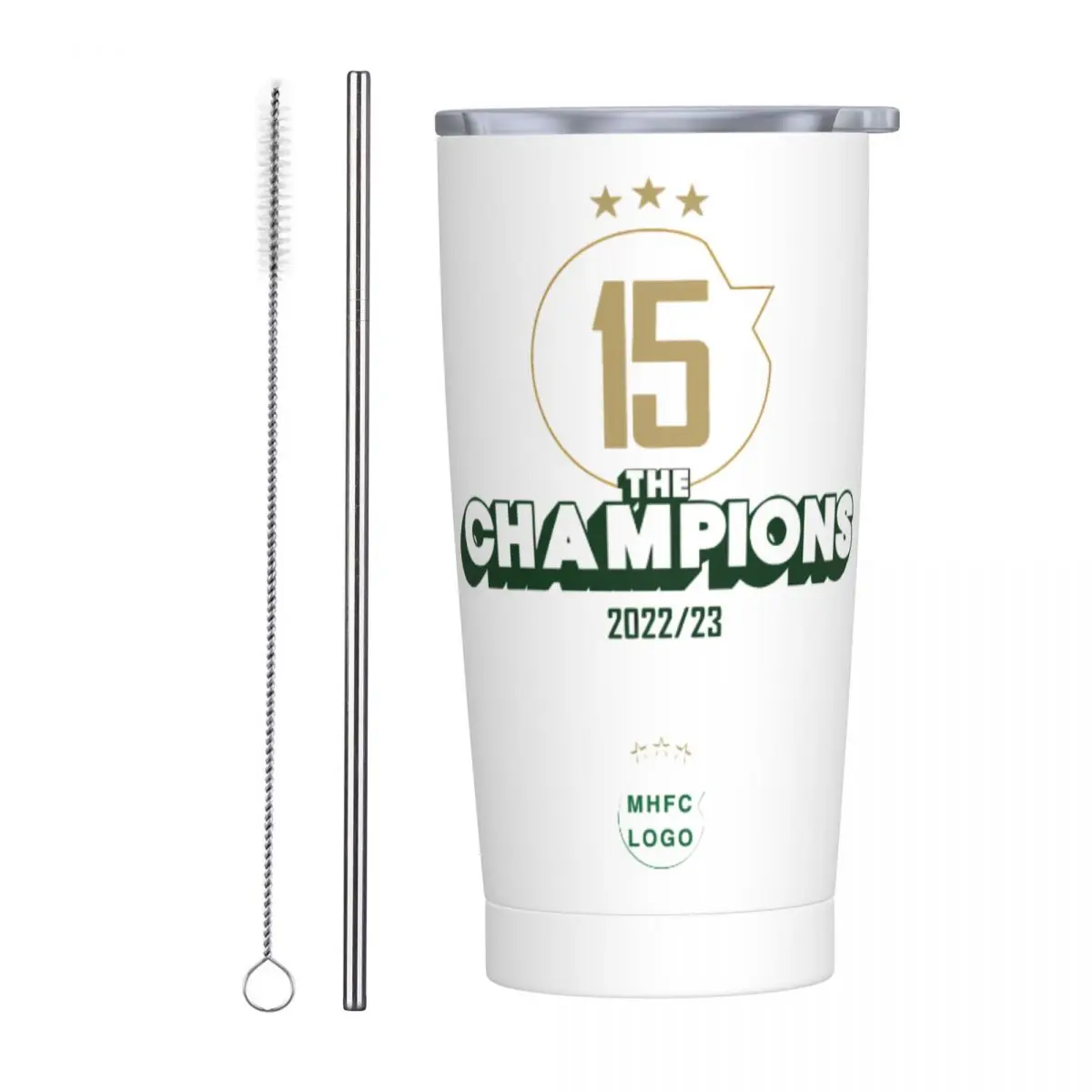 

600ml Israel Maccabi Haifa F.C MHFC Insulated Tumbler Tumbler with Lids and Straws Stainless Steel Vacuum Insulated Travel Mug