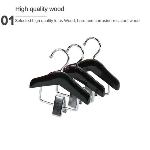 Nem Csúszós Ruhák Fogas Ruházati Állvány 10X1,2X10Cm Szilárd Fa Rönk Szín/ Fekete/ Retro Színes Tároló Háztartási Eszközök Mini - Image 3