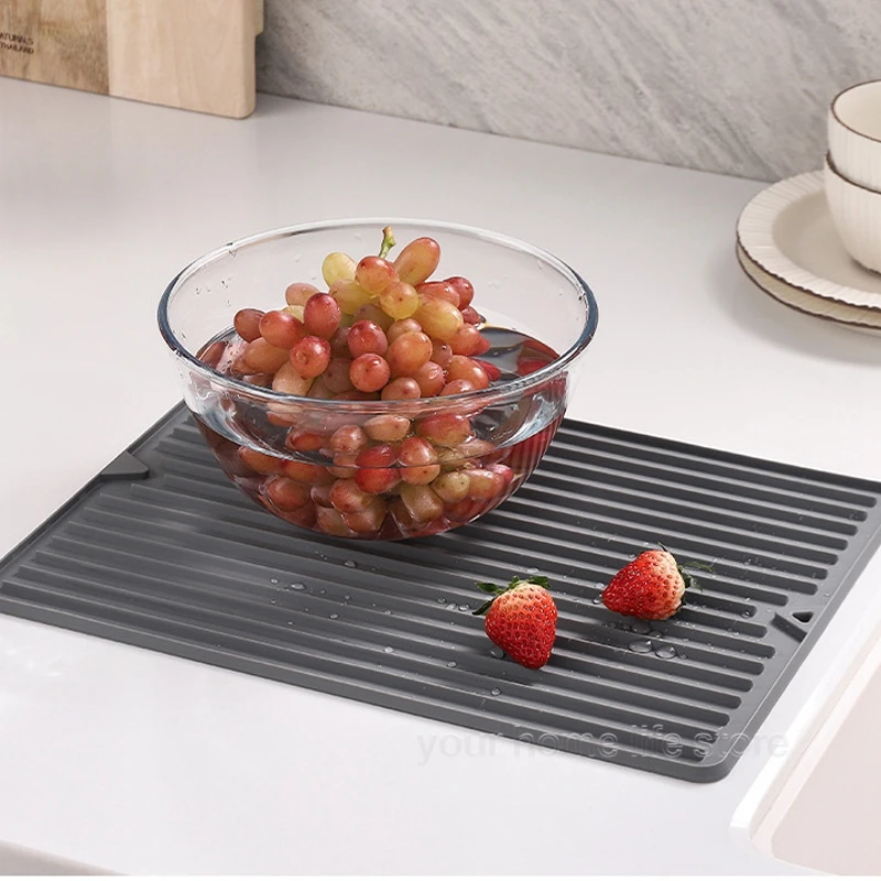 Silicon Dish Drying Mats Kitchen  Silicone Dish Drying Mat Table - Silicone  Dish Mat - Aliexpress