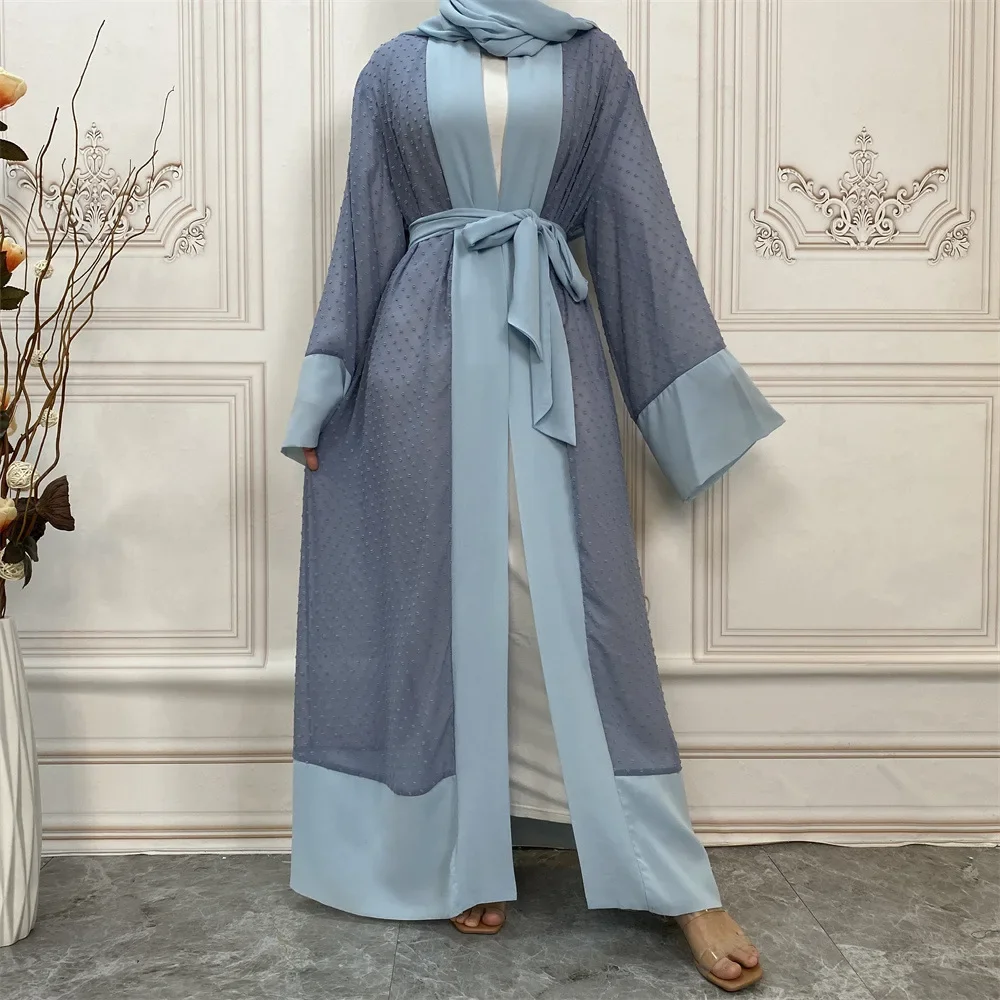 Ramadan Polka Dot Abaya Morocco Dress Muslim Women Eid India Abayas Dubai Turkey Kaftan Robe Longue Vestido   جلابيه نسائية