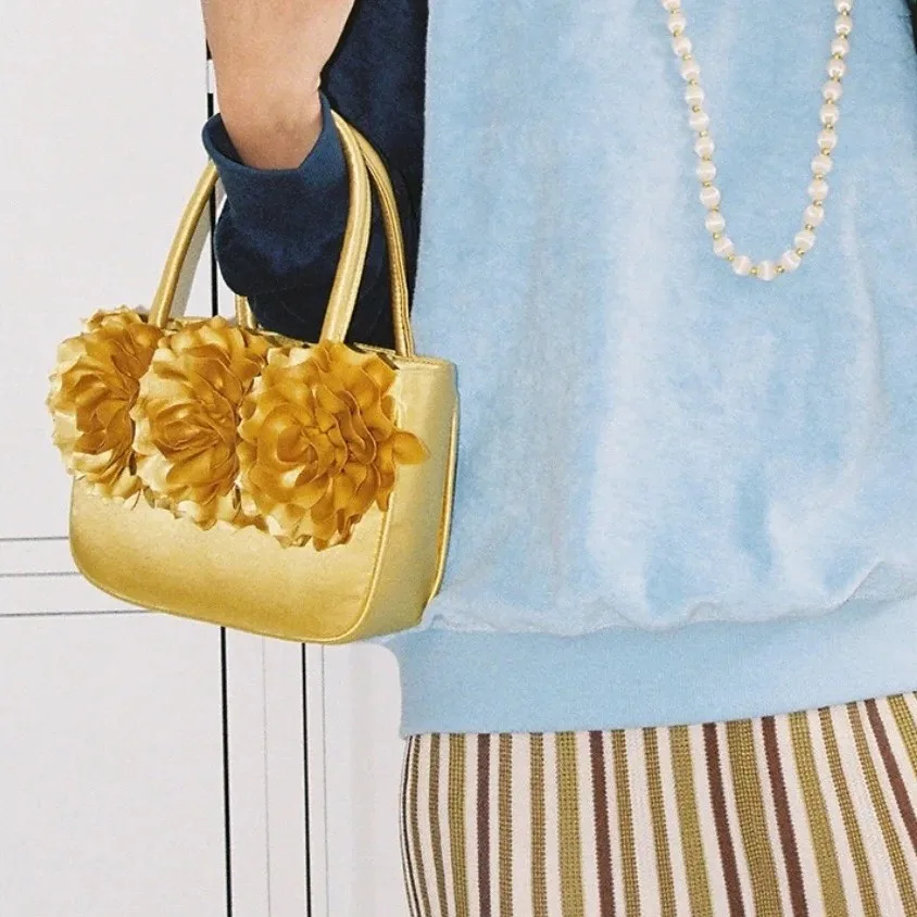 Women Evening Bag Purse Fashion Flower Pattern Faux Silk  Dress Party Handbag Bridal Clutch Bag For Wedding Evening Party