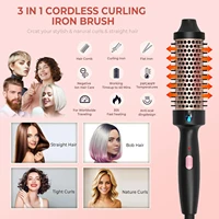 Brosse thermique ionique chauffante de 1,5 pouce, fer à friser rond, brosse chauffante volumisante à ions négatifs, brosses à cheveux électriques en céramique 2