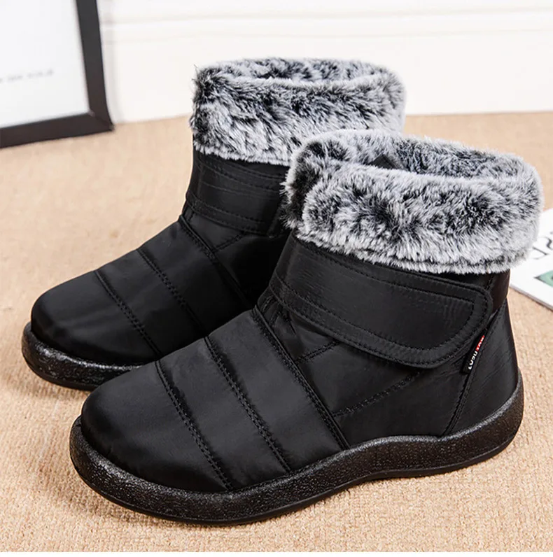 Frauen Stiefel Wasserdichte Frauen Stiefeletten Warm Halten Pelz Winter Schuhe Frau Schnee Stiefel 2025, Neue Winter Botas Mujer schwarz Boot – Detail 10