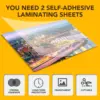 50 PCS Self-Adhesive Laminating Sheets, 2.9 x 4.1 Inches Clear TransparentLaminating Sheets No Machine Needed 3