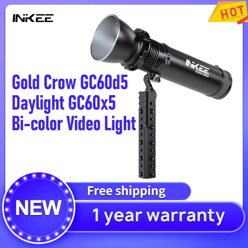 INKEE Gold Crow GC60d5 Daylight / GC60x5 Bi color Video Light 60W Power