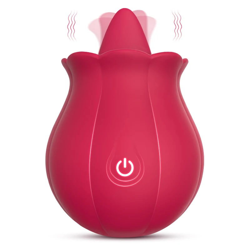 Clitoris Stimulator Licking Vibrator Rose Shape Clit Nipper Massage Masturbator Women Female Powerful Vibrating Mini Sex Toy