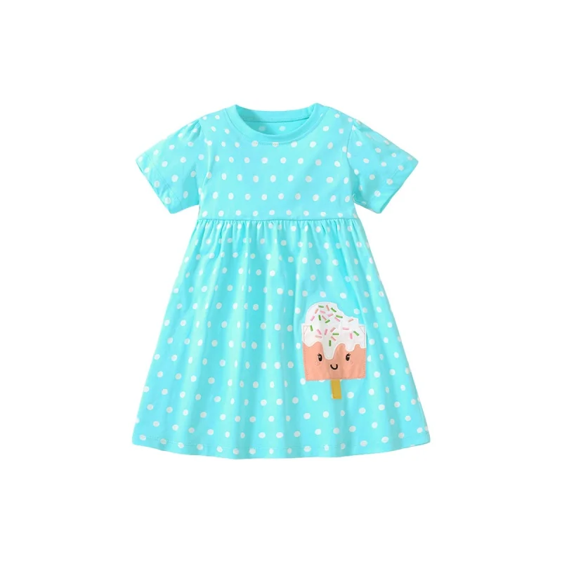 

Cartoon Printed Children's Skirt Summer New Girls' Princess Dress Short Sleeve Children's DressBaist