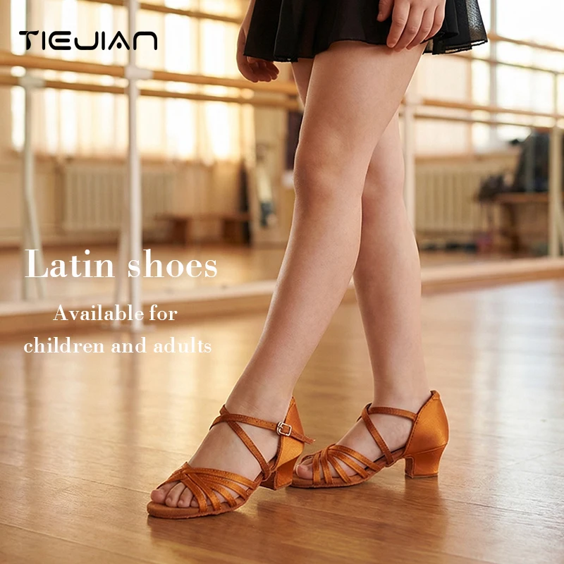 LCKKJHG Scarpe da Ballo Latino for Bambini Scarpe da Ballo for Ragazze da Donna Tango Sala da Ballo Salsa Tacco da 3 cm for Donna Fondo Morbido(Silver Knot,36