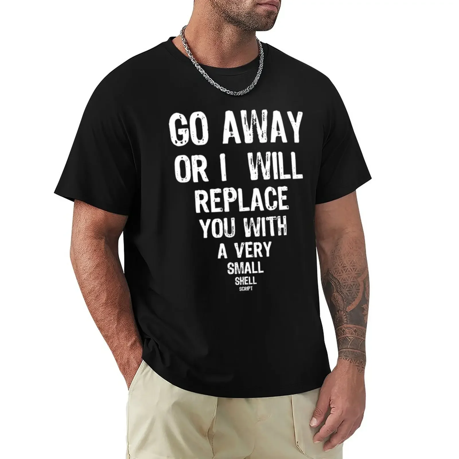 

Go Away T-Shirt vintage customs korean fashion mens t shirt