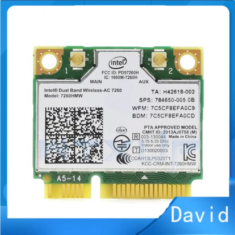 Inte Dual Band Wireless-Ac 7260 7260Hmw 802. Scheda Combinata 11Ac 2X2 Wifi Bt 4.0 Per Hp Envy 15 17 Series,784650-005