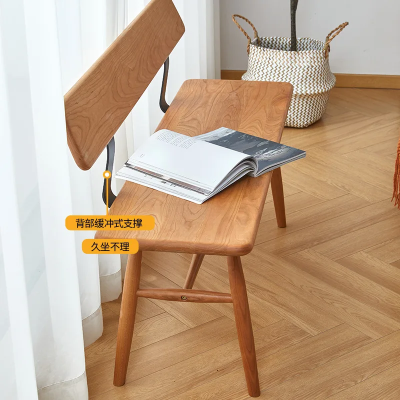 

Hull/Chocolate Bench Solid wood bench, bench, shoe-changing table, stool, home stool, cherry wood chair