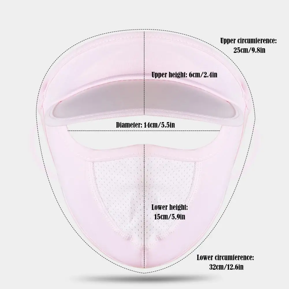Summer Sunscreen Full Mask Anti UV Breathable Sun Hat Ice Silk Cooling Full Face Coverage Outdoor Cycling Sun Protection Hats full face mask