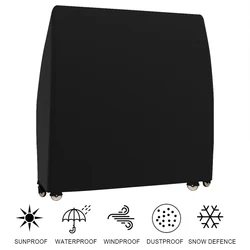 Durable Waterproof Polyester Table Tennis Cover for Indoor & Outdoor Use (165 x 70 x 185 cm) (Black)