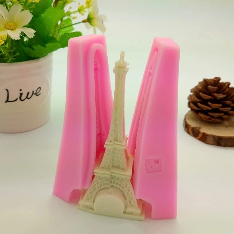 

2PCS Unscented 3D Eiffel Tower Silicone Mold Fondant Molds for DIY Cake Decorating Moulds Soap Baking Tool Bakeware