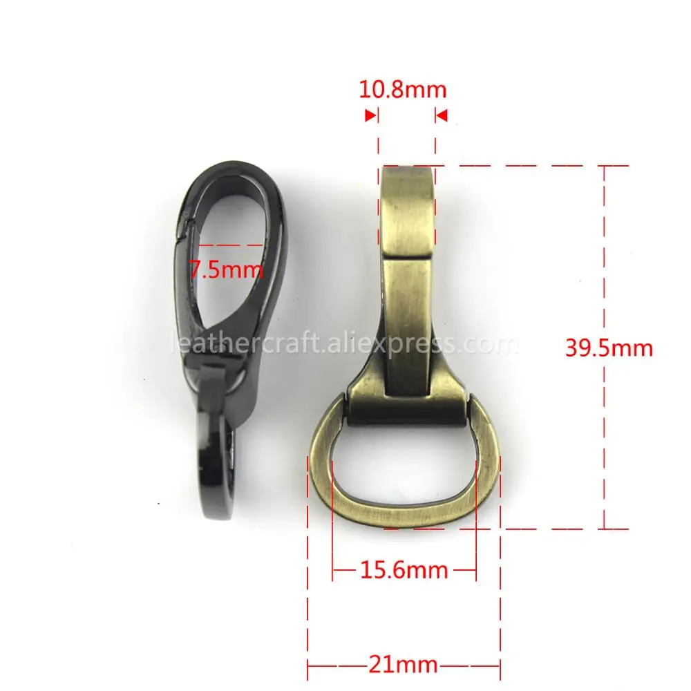 1 Piece Carabiner Metal Snap Hook Trigger Lobster Clasp Clip Spring Gate for Leather Craft